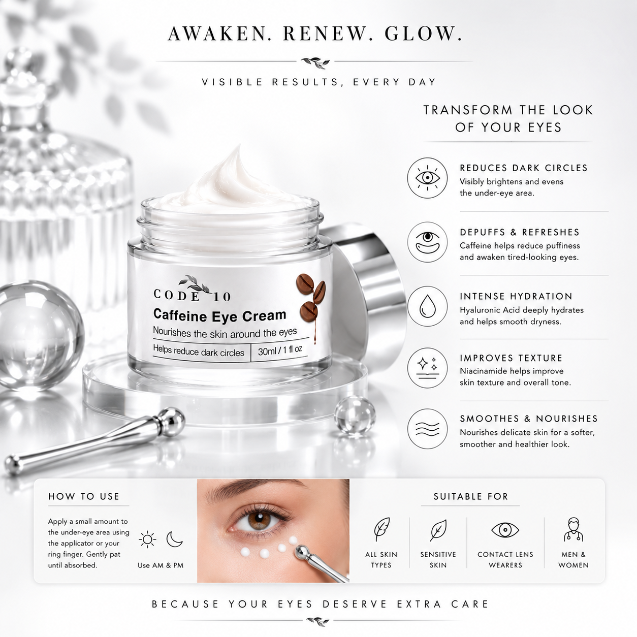 Crema Contorno de Ojos con Cafeína