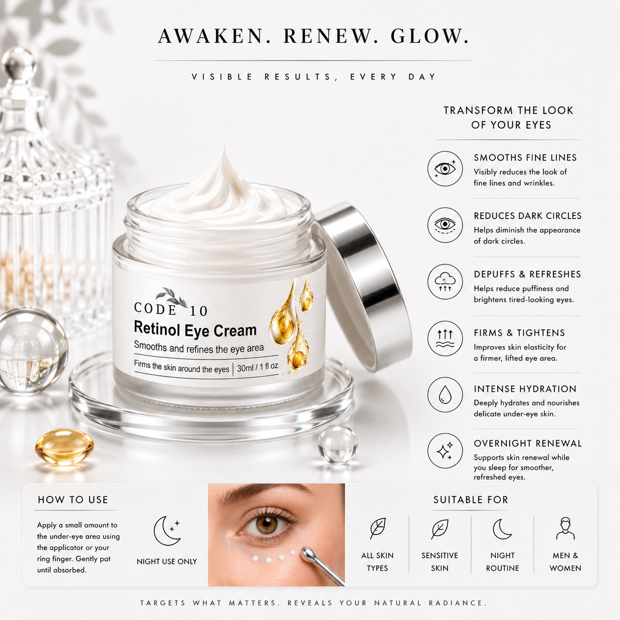 Crema de retinol para ojos